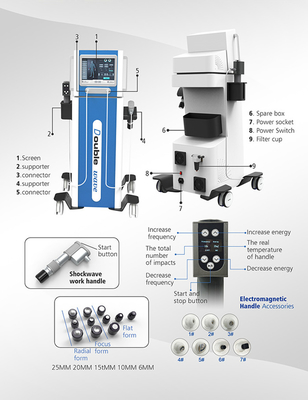 Verticale 2 in 1 sistema di Electronmagnetic della macchina di terapia di Shockwave